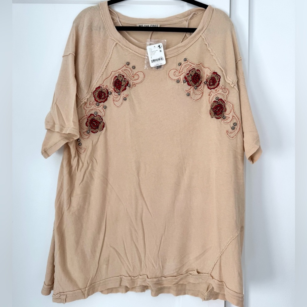 NWT Free People We The Free Harper Tee - Size L - Picture 2 of 11